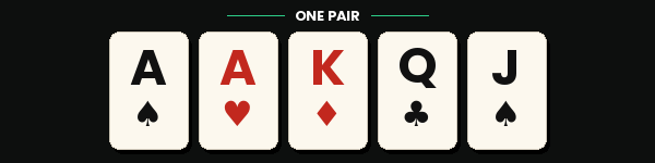 One Pair — Two cards of the same rank