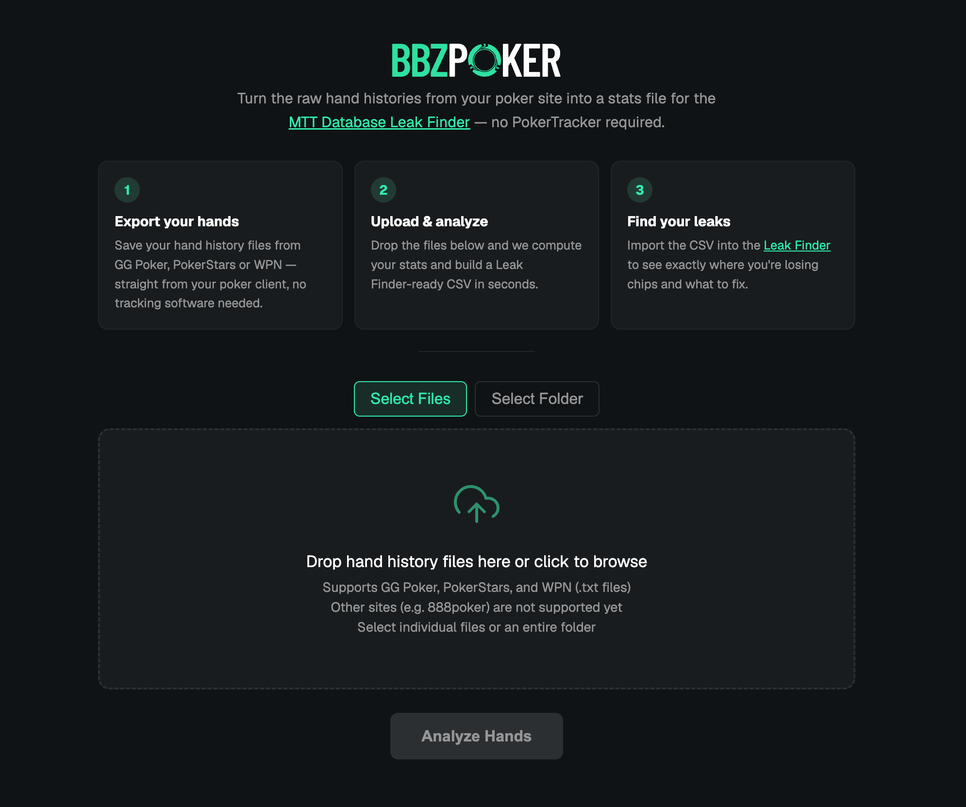 Leak Finder Hands Analyzer